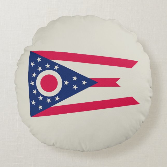 Ohio Flag: Das Buckeye-Staat-Banner Rundes Kissen (Vorderseite)
