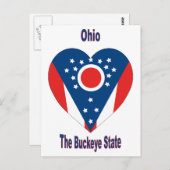 Ohio Flag Heart Postkarte (Vorne/Hinten)