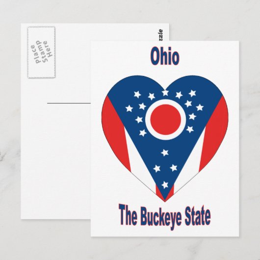 Ohio Flag Heart Postkarte (Vorne/Hinten)