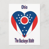 Ohio Flag Heart Postkarte (Vorderseite)