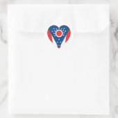 Ohio Flag Heart Runder Aufkleber (Tasche)