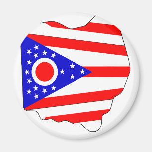 Ohio Flag Karte Magnet