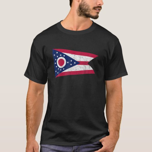 Ohio Flag Staat Vintag Style T-Shirt (Vorderseite)