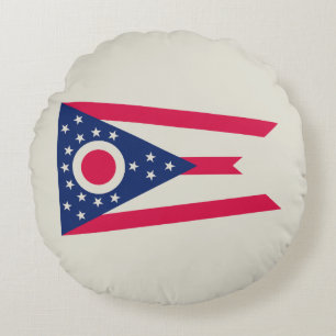 Ohio-Flagge: Das Banner des Buckeye-Staates Rundes Kissen