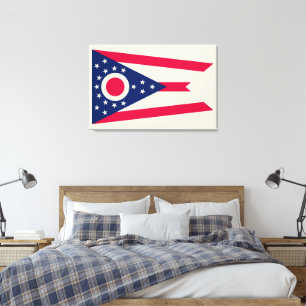 Ohio-Flagge: Das Buckeye-Staatsbanner Leinwanddruck