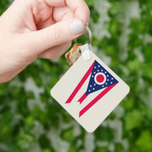Ohio-Flagge: Das Buckeye-Staatsbanner Schlüsselanhänger