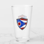 Ohio-Flagge Glas (Rückseite)