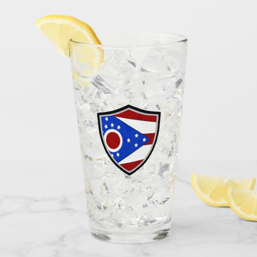 Ohio-Flagge Glas (Vorderseite Ice)