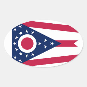 Ohio-Flagge Ovaler Aufkleber