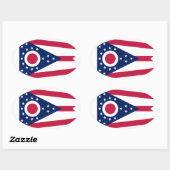 Ohio-Flagge Ovaler Aufkleber (Blatt)