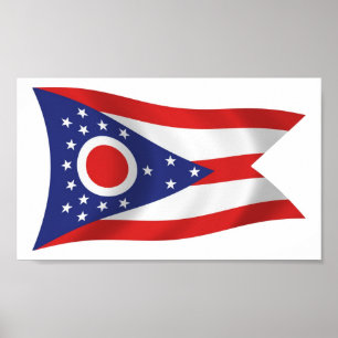 Ohio-Flagge Poster Druck