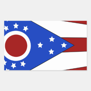 Ohio-Flagge Rechteckiger Aufkleber