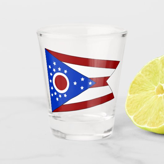 Ohio-Flagge Schnapsglas (Vorderseite)
