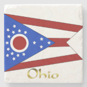 Ohio-Flagge Steinuntersetzer (Vorderseite)