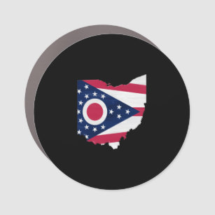 Ohio-Flagge und -Karte Auto Magnet