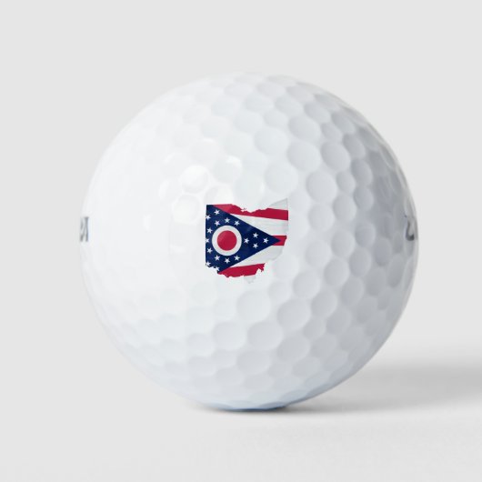 Ohio-Flagge und -Karte Golfball (Vorderseite)