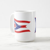 Ohio-Flaggen-Tasse Kaffeetasse (Vorderseite Links)