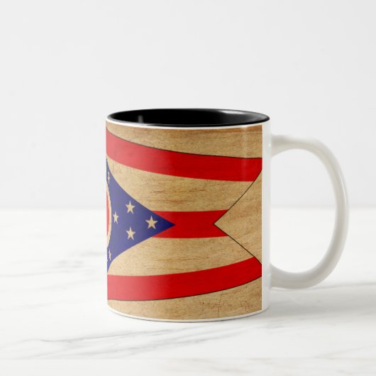 Ohio-Flaggen-Tasse Zweifarbige Tasse (Rechts)