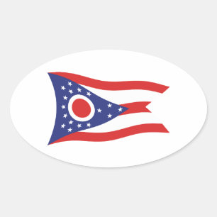 Ohio-Flaggenaufkleber Ovaler Aufkleber