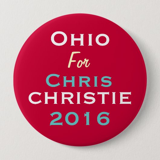 Ohio für Chris CHRISTIE Caampaign Knopf 2016 Button (Vorderseite)