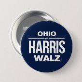 Ohio für Harris Walz Button (Vorne & Hinten)