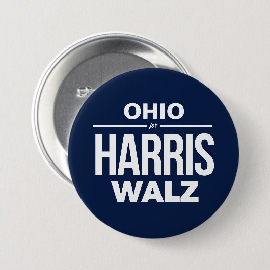 Ohio für Harris Walz Button (Vorne & Hinten)