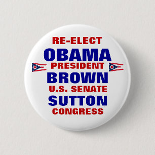 Ohio für Obama Brown Sutton Button