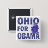 Ohio für quadratischen Pinback Knopf Obama Button (Vorne & Hinten)