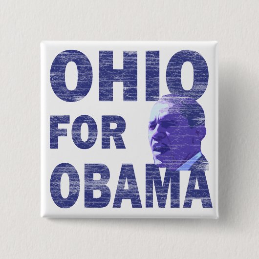 Ohio für quadratischen Pinback Knopf Obama Button (Vorderseite)