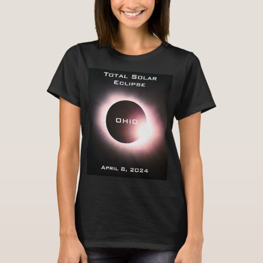 OHIO Gesamte Sonnenfinsternis 8. April 2024 T-Shirt (Vorderseite)