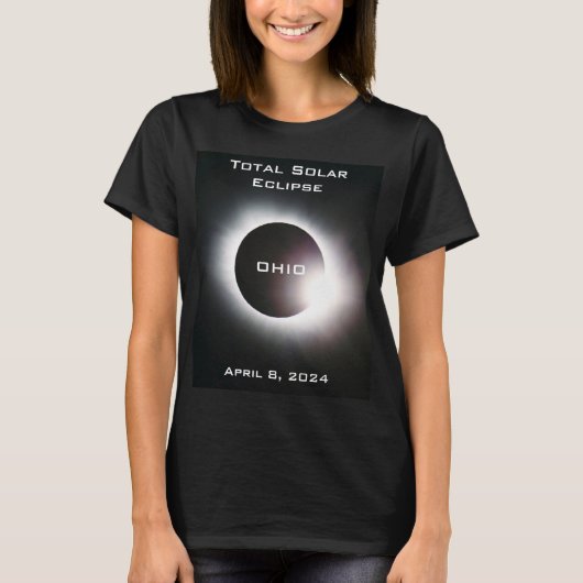 OHIO Gesamte Sonnenfinsternis 8. April 2024 T-Shirt (Vorderseite)