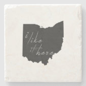 Ohio gestapelt Ich mag es hier schwarze Halbpensio Steinuntersetzer (Vorderseite)