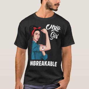Ohio Girl Unbreakable Ohio Karte Staatsflagge Souv T-Shirt