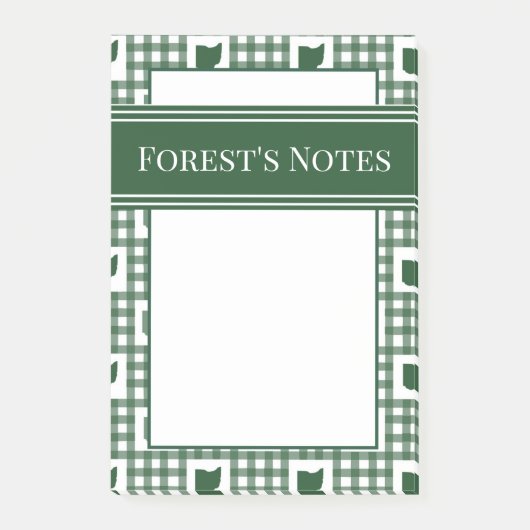 Ohio Green Gingham Post-it Klebezettel (Vorderseite)
