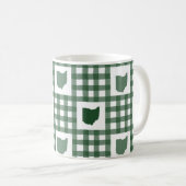Ohio Grün Gingham Kaffeetasse (VorderseiteRechts)