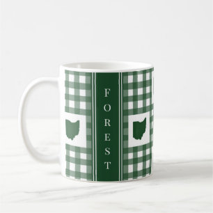 Ohio Grün Gingham Kaffeetasse
