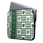 Ohio Grün Gingham Laptopschutzhülle (Vorderseite Links)