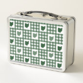 Ohio Grün Gingham Metall Brotdose (Rückseite)