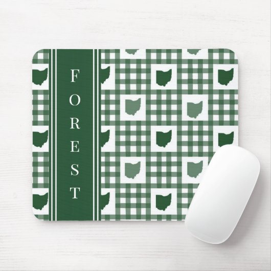 Ohio Grün Gingham Mousepad (Mit Mouse)