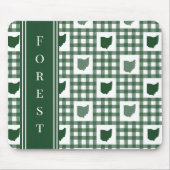 Ohio Grün Gingham Mousepad (Vorne)