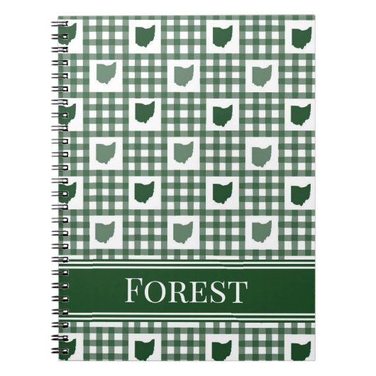 Ohio Grün Gingham Notizblock (Vorderseite)