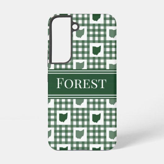 Ohio Grün Gingham Samsung Galaxy Hülle (Rückseite)