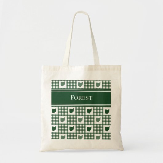 Ohio Grün Gingham Tragetasche (Vorne)