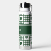Ohio Grün Gingham Trinkflasche (Hinten)