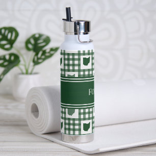 Ohio Grün Gingham Trinkflasche