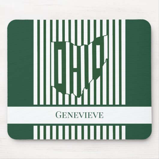Ohio Grün Streifen Mousepad (Vorne)