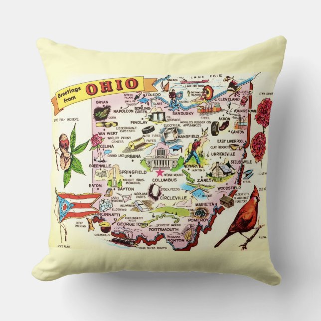 Ohio Grüße Kissen (Vorderseite)
