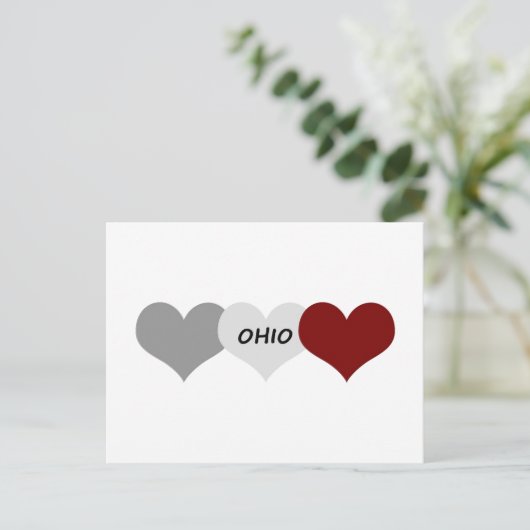 Ohio Heart Postkarte (Stehend Vorderseite)