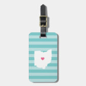 Ohio Heart | Zuhause Staat Gepäckanhänger (Vorderseite vertikal)