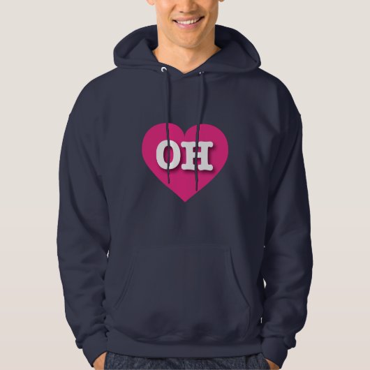 Ohio Hot Pink Heart - I Liebe OH Hoodie (Vorderseite)